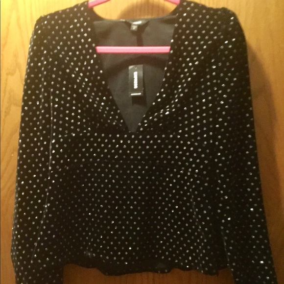 Express Tops - Express Long sleeve velvet dress top